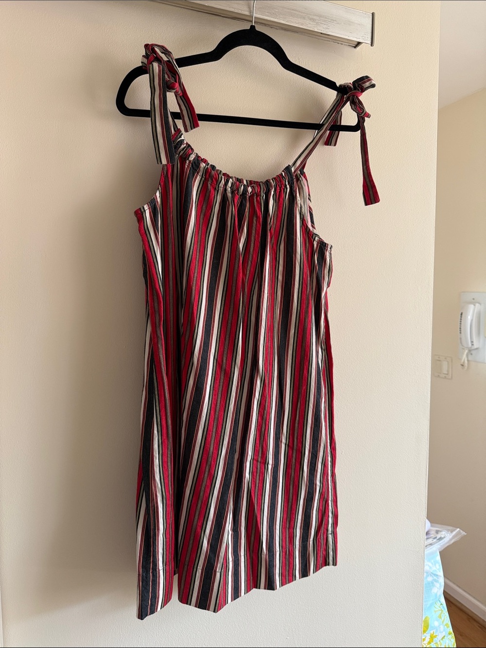 Dôen Tie-Shoulder Striped Dress